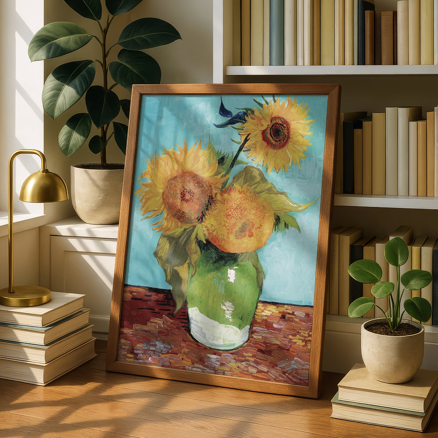 Vase with Three Sunflowers (1888) by Vincent Van Gogh | Premium Giclée Art Print | Museum Quality Wall Art