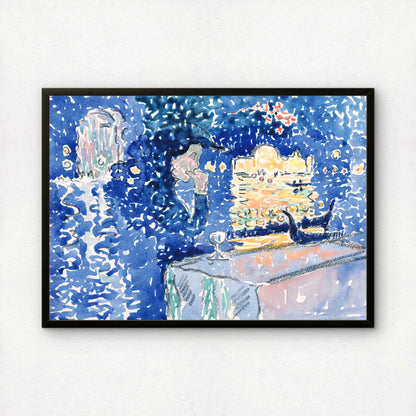 Venice: Night of the Festival of the Redeemer by Henri-Edmond Cross Art Print | Pointillism Giclee Reproduction | French Neo-Impressionist Wall Decor