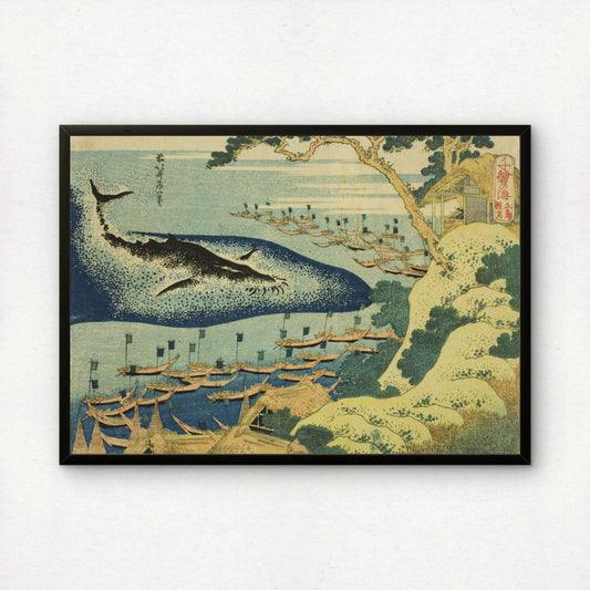 Whaling off the Coast of the Goto Islands by Katsushika Hokusai | Premium Art Print