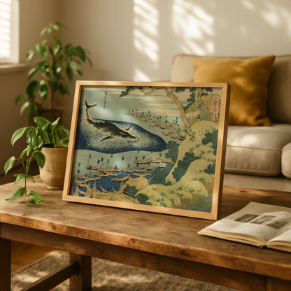 Whaling off the Coast of the Goto Islands by Katsushika Hokusai | Premium Art Print
