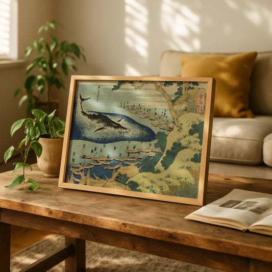 Whaling off the Coast of the Goto Islands by Katsushika Hokusai | Premium Art Print