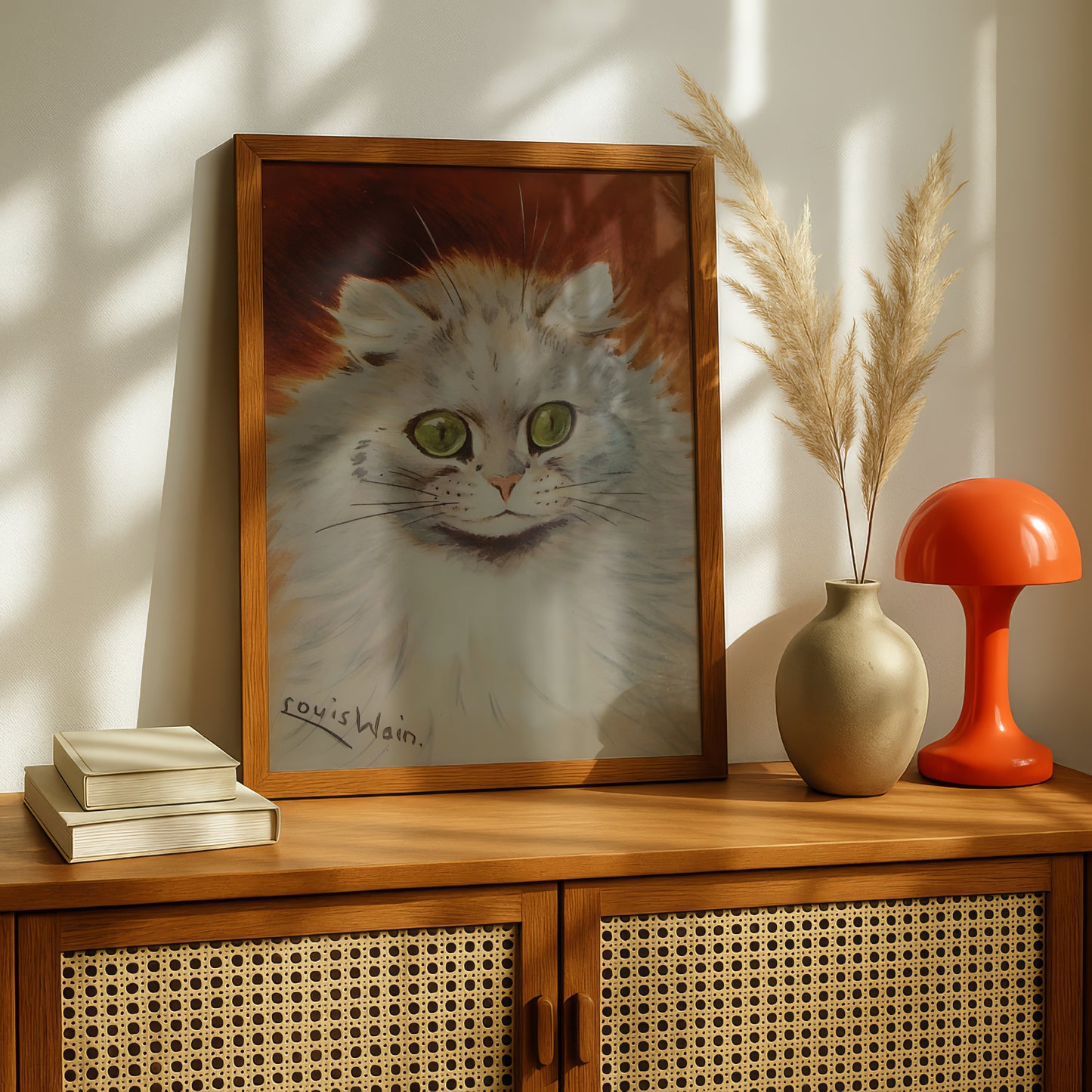 Louis Wain: White Cat with Green Eyes | Fine Art Giclée Print