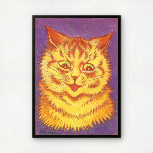 Louis Wain: Yellow Cat Art Poster | Fine Art Giclée Print | "Who Said Mice?"