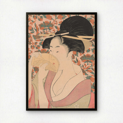 Woman Holding a Tortoise-Shell Hair-Comb by Kitagawa Utamaro | Premium Art Print