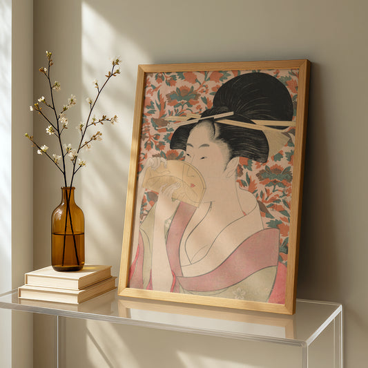 Woman Holding a Tortoise-Shell Hair-Comb by Kitagawa Utamaro | Premium Art Print