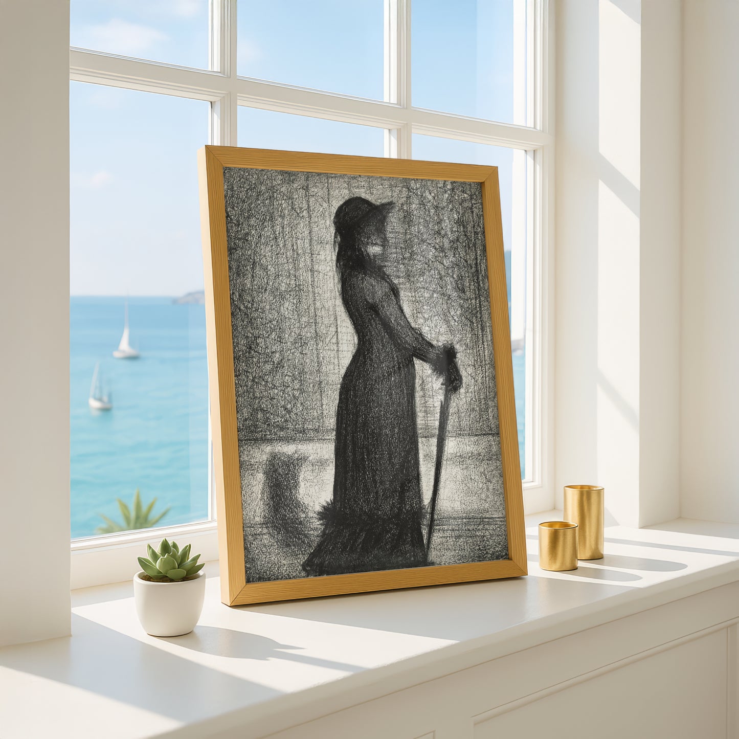 Woman Strolling by Georges Seurat | Fine Art Print