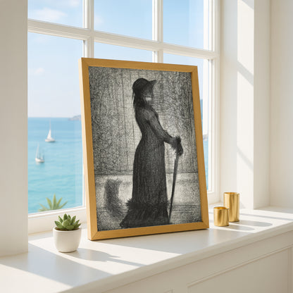 Woman Strolling by Georges Seurat | Fine Art Print
