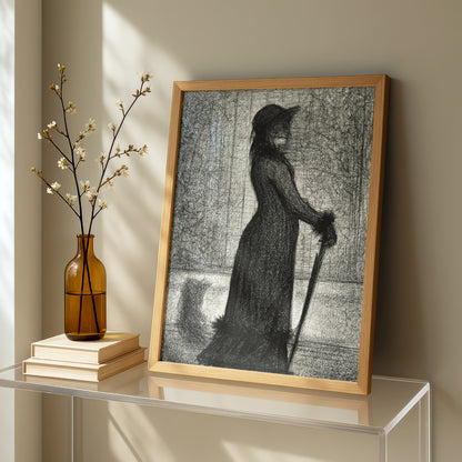 Woman Strolling by Georges Seurat | Fine Art Print