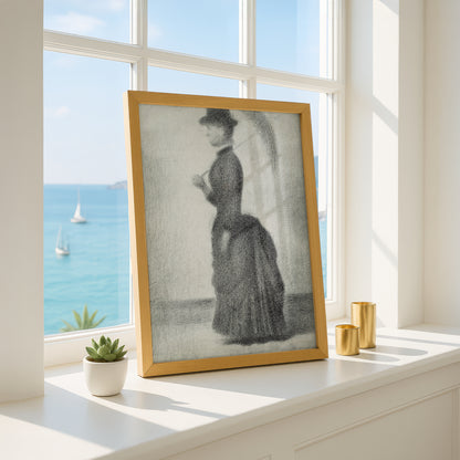 Woman Walking with a Parasol by Georges Seurat | Fine Art Print