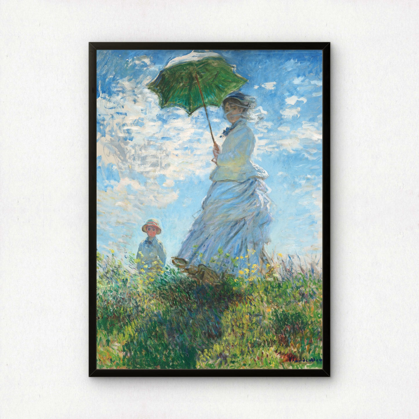 Monet Woman with a Parasol Art Print | Giclee Fine Art Reproduction | Impressionist Wall Decor
