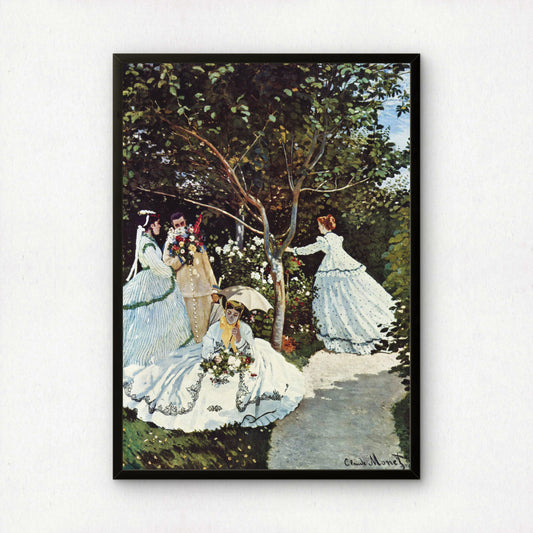 Monet Women in the Garden Art Print | Giclee Fine Art Reproduction | Impressionist Wall Decor