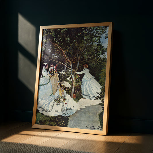 Monet Women in the Garden Art Print | Giclee Fine Art Reproduction | Impressionist Wall Decor