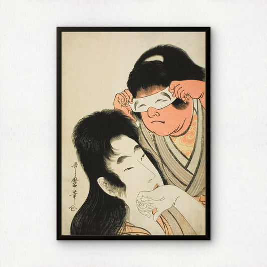 Yamauba with Kintaro Holding a Toy Mask by Kitagawa Utamaro | Premium Art Print