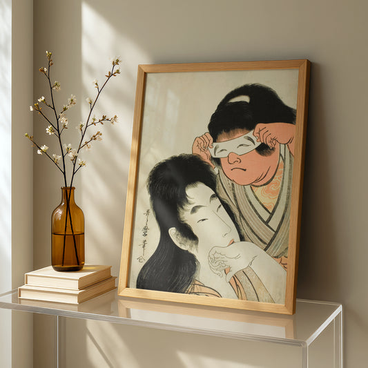 Yamauba with Kintaro Holding a Toy Mask by Kitagawa Utamaro | Premium Art Print