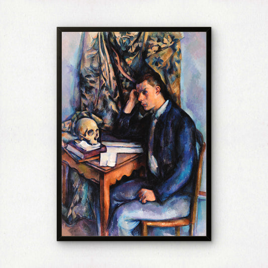 Young Man and Skull by Paul Cezanne Print | Premium Giclee Art Print | Post-Impressionist Wall Art | Museum Quality Reproduction | Fine Art Print
